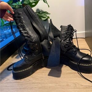 Dr. Martens Black Lace-Up Platform Boots